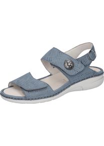 Waldläufer WALDLÄUFER Damen Sandale "Gunna", Gr. 7,5, blau, Nubukleder, klassisch, Schuhe, Sommerschuh, Sandalette, Keilabsatz, in bequemer Schuhweite G