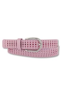 Bernd Götz BERND GÖTZ Damen Ledergürtel, rosa, casual, Gr. 85, unifarben, Leder, Gürtel, mit stylischem Rasterdesign