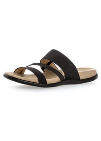 Gabor Damen Pantolette, Gr. 44, schwarz, Textil, klassisch, Schuhe, Keilabsatz, Sommerschuh, Schlappen mit atmungsaktivem Lederfutter