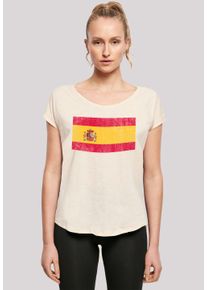 F4NT4STIC Damen T-Shirt "Spain Spanien Flagge distressed", beige, casual, Gr. XXL, Obermaterial: 100% Baumwolle, Shirts, Print
