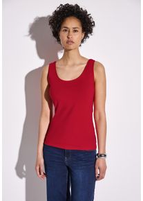 Street One Damen Trägertop, rot, casual, Gr. 46, unifarben, Web, Stoff, 48% Baumwolle, 48% Modal, 4% Elasthan, Tops, aus softem Materialmix