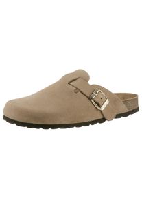 ANISTON SHOES Damen Clog, Gr. 41, beige, Veloursleder, unifarben, klassisch, Schuhe, Hausschuh, Sommerschuh, mit ergonomischem Fußbett - NEUE