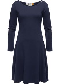 Ragwear Damen A-Linien-Kleid "Appero", blau, Basic, Gr. M, Material: 70% Baumwolle, 30% Polyester, Kleider, Stylisches Langarm-Kleid für den Winter