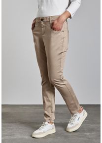 Street One Damen Chinohose, beige, casual, Gr. 42, unifarben, Web, 97% Baumwolle, 3% Elasthan, Hosen, Middle Waist