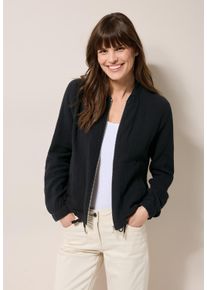 Cecil Damen Kurzjacke, schwarz, casual, Gr. XL, unifarben, Web, 100% Baumwolle, Jacken, mit Tunnelzug am Saum