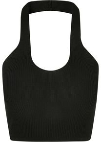 Urban Classics Herren Muskelshirt "Urban Classics Damen Ladies Rib Knit Crossed Neckholder Top", schwarz, casual, Gr. L, unifarben, 35% Polyacryl,