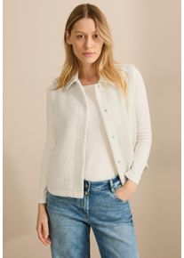 Cecil Damen Kurzweste, beige, casual, Gr. XL, unifarben, Stoff, 100% Polyester, Westen, mit Knopfleiste