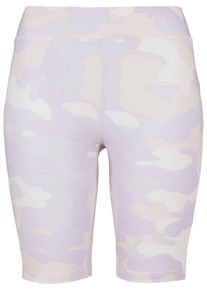 Urban Classics Damen Stoffhose "Urban Classics Damen Ladies High Waist Camo Tech Cycle Shorts", lila, Gr. XS, 77% Polyester, 23% Elasthan, Hosen