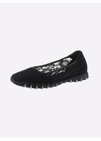 Casual Looks Damen Ballerina, Gr. 39, schwarz, Textil, sportlich, Schuhe