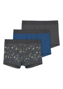 name it Kinder Trunk "NKMBOXER 3P IRON SPACE NOOS", Gr. 122, grau, Jersey, Obermaterial: 95% Baumwolle, 5% Elasthan, unifarben, Unterhosen