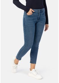 STOOKER WOMEN Damen 5-Pocket-Jeans "Florenz Denim heavy used Slim Fit", blau, casual, Gr. 36, Denim/Jeans, 83% Baumwolle, 16% recycled Polyester, 1%