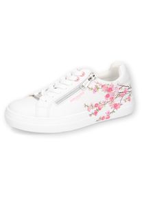 Damen Sneaker, Dockers by Gerli, Gr. 39, rosa, Lederimitat, casual, Schuhe, Schnürschuh, Freizeitschuh, Plateausneaker mit Print