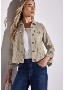 Street One Damen Jeansjackebeige washed, casual, Gr. 34, Denim/Jeans, Obermaterial: 92% Baumwolle, 6% Elastomultiester, 2% Elasthan, Jacken, mit