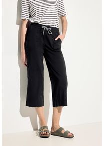 Cecil Damen 3/4-Hose "Style Neele", schwarz, casual, Gr. XS, unifarben, Obermaterial: 65% Baumwolle, 32% Polyester, 3% Elasthan, Hosen, mit