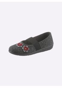 Rohde Damen Hausschuh, Gr. 38, grau, Filz, Schuhe