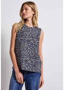 Street One Damen Trägertop, blau, casual, Gr. 46, bedruckt, Stoff, 95% Viskose, 5% Elasthan , Tops, aus softem Materialmix