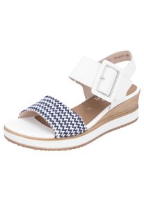 Remonte Damen Sandalette "ELLE-Collection", Gr. 41, bunt, Leder, Bast, feminin, Schuhe, Sommerschuh, Sandale, Bequemschuh mit Klett unter der