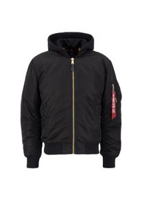 Herren Bomberjacke "Alpha Industries Men - Bomber Jackets MA-1 Zip Hood Back EMB", schwarz, Gr. S, Alpha Industries, Obermaterial/Futter: 100% Nylon,