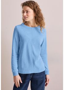 Cecil Damen Langarmshirt, blau, casual, Gr. XXL, unifarben, Stoff, 98% Polyester, 2% Elasthan, Shirts, mit Stehkragen