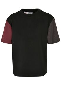 Urban Classics Jungen T-Shirt "Urban Classics Herren Boys Organic Oversized Colorblock Tee", schwarz, casual, Gr. 134, mehrfarbig, 100% Baumwolle,