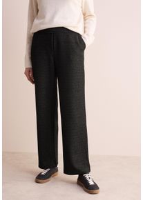 Cecil Damen Stoffhose, schwarz, casual, Gr. L, unifarben, Stoff, 79% Polyester, 14% Viskose, 5% Metallpolyester, 2% Elasthan, Hosen, High Waist
