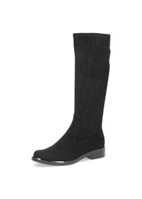 Caprice Damen Schlupfstiefel, Gr. 42, schwarz, Textil, unifarben, klassisch, Schuhe, Blockabsatz, Langschaftstiefel in klassischer Linie, XS Schaft