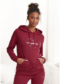 Kangaroos Damen Hoodie, Gr. 32, rot, Interlock, Obermaterial: 60% Baumwolle, 40% Polyester, unifarben, Basic, Sweatshirts, mit Kängurutasche,