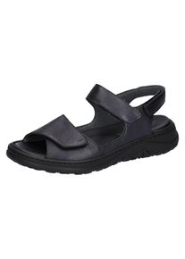 Waldläufer WALDLÄUFER Damen Sandale "H-JOLINE", Gr. 4,5, blau, Nubukleder, unifarben, klassisch, Schuhe, Sommerschuh, Klettschuh, Bequemschuh in Komfortweite H