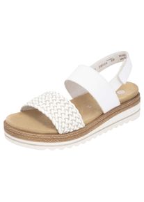 Remonte Damen Keilsandalette "ELLE-Collection", Gr. 42, gold, Leder, Lederimitat, Flechtoptik, modisch, Schuhe, Sommerschuh, Sandale, Keilabsatz, mit