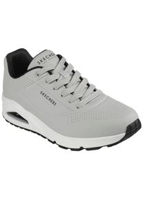 Skechers Herren Sneaker "Uno - Stand on Air", Gr. 41, grau, Lederimitat, sportlich, Schuhe, Freizeitschuh, Halbschuh, Schnürschuh mit Air-Cooled