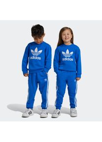 Kinder Trainingsanzug "TREFOIL CREW SE", blau, sportlich, Gr. 104, adidas originals, Obermaterial: 70% Baumwolle, 30% Polyester, Sportanzüge