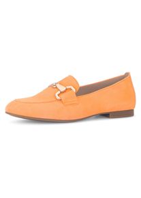 Gabor Damen Slipper, Gr. 36, orange, Ziegenveloursleder, unifarben, elegant, Schuhe, Loafer, Halbschuh, Businessschuh mit edler Zierschnalle
