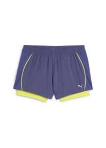 Puma Damen Laufshorts "VELOCITY 3" 2-in1-Laufshorts Damen", blau, Gr. XL, Obermaterial: 88% Polyester, 12% Elasthan; Innenmaterial: 15% Elasthan, 85%
