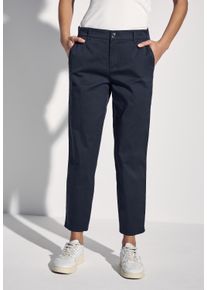 Street One Damen Chinohose, blau, casual, Gr. 36, unifarben, Web, 97% Baumwolle, 3% Elasthan, Hosen, mit Elastikbund