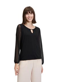 BETTY & CO BETTY & CO Damen Kurzarmshirt "Betty & Co Blusenshirt mit Raffung", schwarz, feminin, Gr. S, Obermaterial: 47% Polyester recycelt, 45% Polyester, 8%