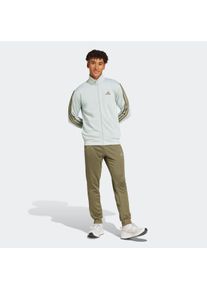 Herren Trainingsanzug "M 3S FT TT TS"wonder silber, olive strata, sportlich, Gr. XXL, adidas Sportswear, Obermaterial: 100% Polyester, Sportanzüge,