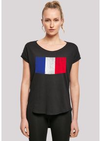 F4NT4STIC Damen T-Shirt "France Frankreich Flagge distressed", schwarz, casual, Gr. XS, Obermaterial: 100% Baumwolle, Shirts, Print