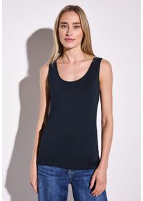Street One Damen Trägertop, blau, casual, Gr. 38, unifarben, Web, Stoff, 48% Baumwolle, 48% Modal, 4% Elasthan, Tops, aus softem Materialmix