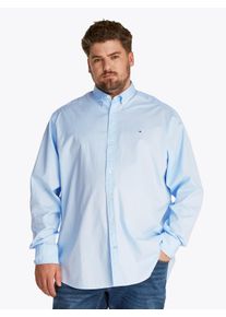 Tommy Hilfiger Big & Tall Herren Langarmhemd "BT-FLEX POPLIN SOLID RF SHIRT-B", blau, casual, Gr. 5XL, TOMMY HILFIGER BIG & TALL, Web, Obermaterial: 100% Baumwolle, Hemden,
