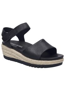 Josef Seibel Damen Keilsandalette "Miranda 02", Gr. 41, schwarz, Leder, modisch, Schuhe, Plateausandale, Sommerschuh, Klettschuh mit Keilabsatz