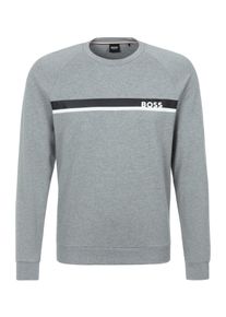 BOSS Herren Sweater "Authentic Swe", Gr. XXL, grau, Sweatware, Obermaterial: 100% Baumwolle, unifarben mit Farbeinsatz, casual, Sweatshirts, mit