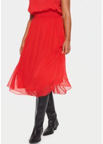 Saint Tropez Damen Midirock "CoralSZ Skirt", rot, feminin, Gr. M, unifarben, Web, Obermaterial: 100% Polyester, Röcke, aus Chiffon