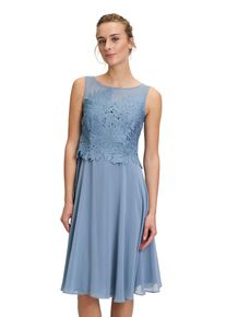 Vera Mont Damen Chiffonkleid "Vera Mont Chiffonkleid mit Stickerei", blau, feminin, Gr. 42, Obermaterial: 100% Polyester. Futter: 100% Polyester.,