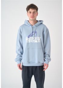 Cleptomanicx Herren Kapuzensweatshirt "Krooked Gulls", blau, casual, Gr. S, bedruckt, 100% Baumwolle, Sweatshirts, mit tollem Frontprint