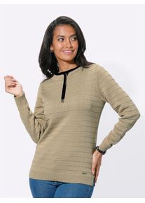 Casual Looks Damen Strickpullover "Pullover", beige, Gr. 38, unifarben, 50% Baumwolle, 50% Polyacryl, Pullover