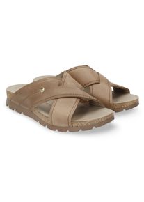 Panama Jack Herren Pantolette "Salman", Gr. 46, grau, Nappaleder, vintage, casual, Schuhe, Sommerschuh, Hausschuh, Strandschuh mit Softfußbett