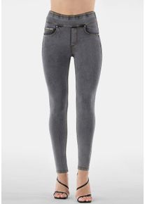 Freddy Damen Shapingleggings "NOW SKINNY YOGA", grau, casual, Gr. S, Web, Obermaterial: 84% Baumwolle, 16% Elasthan, Hosen, mit Lifting & Shaping