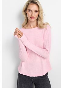 RICHROYAL Damen Langarmshirt "2409 O HJ LS", rosa, casual, Gr. XS, Single Jersey, Obermaterial: 100% Baumwolle, Shirts, mit offener Ausschnittkante
