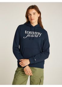 Damen Kapuzensweatshirt "TJW REG ESS LOGO HOODIE EXT", blau, casual, Gr. XXXL, Tommy Jeans CURVE, unifarben, Sweatware, Obermaterial: 80% Baumwolle,