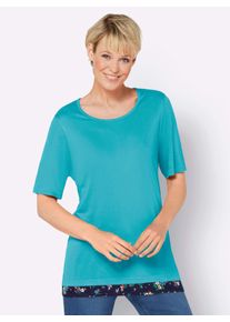 Classic Basics Damen 2-in-1-Shirt "2-in-1-Shirt", blau, Gr. 50, geblümt, gemustert, mehrfarbig, 100% Viskose, Shirts